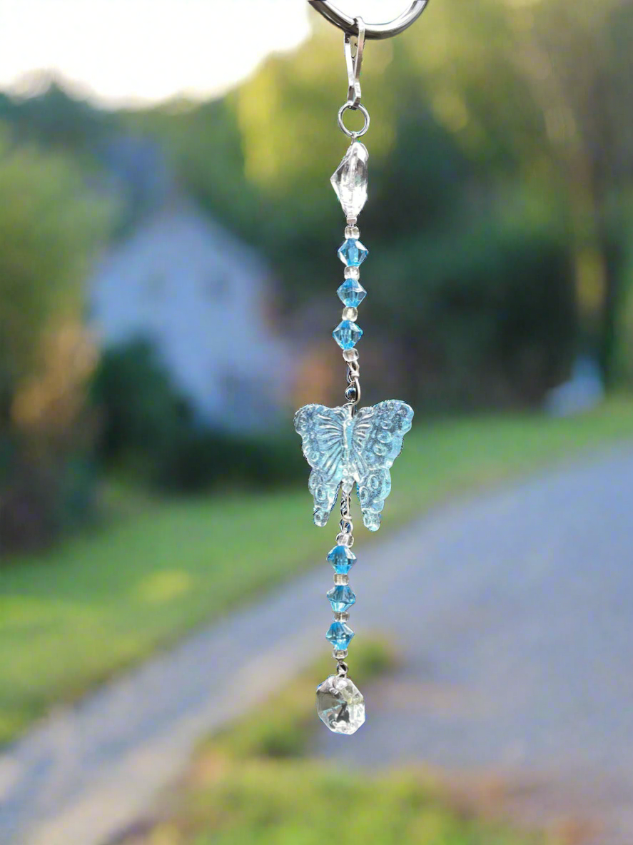 Clear Blue Butterfly Meditation Charm