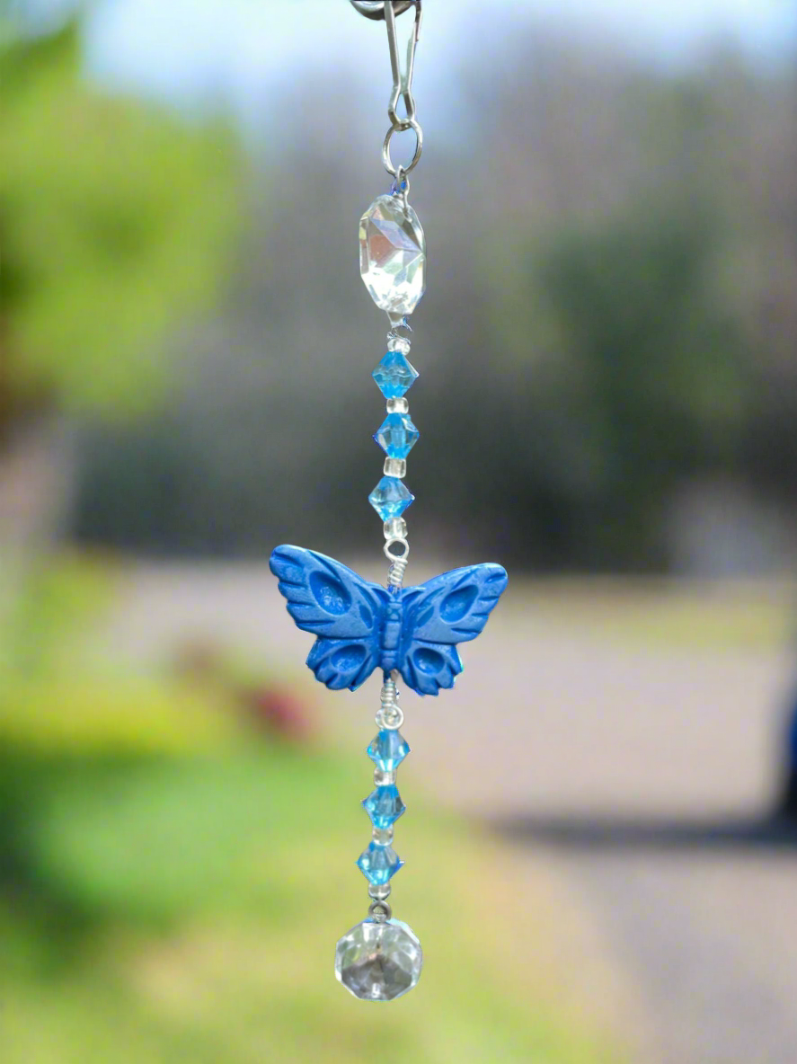 Peaceful Blue Butterfly Meditation Charm