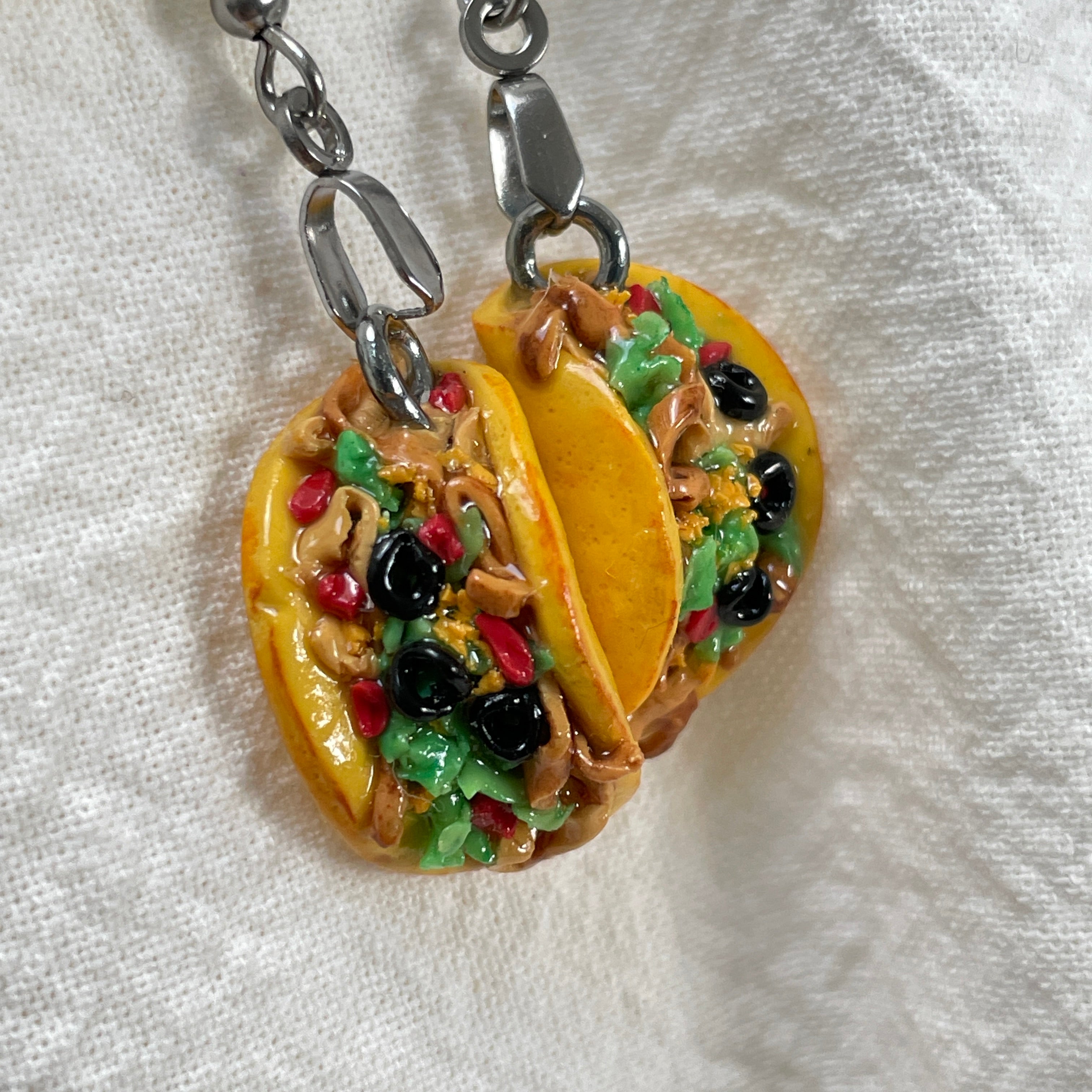 Hand Sculpted Taco Earrings