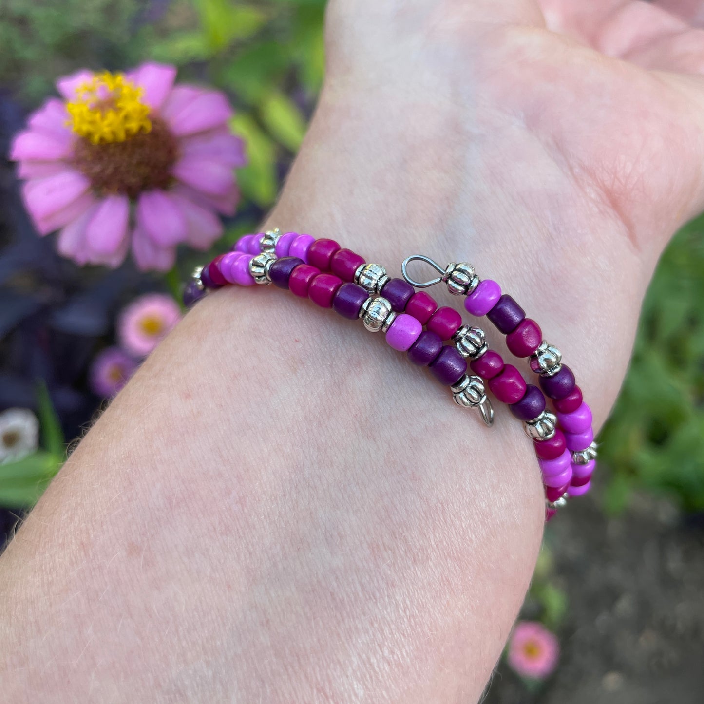 Amethyst & Glass Beaded Bracelet