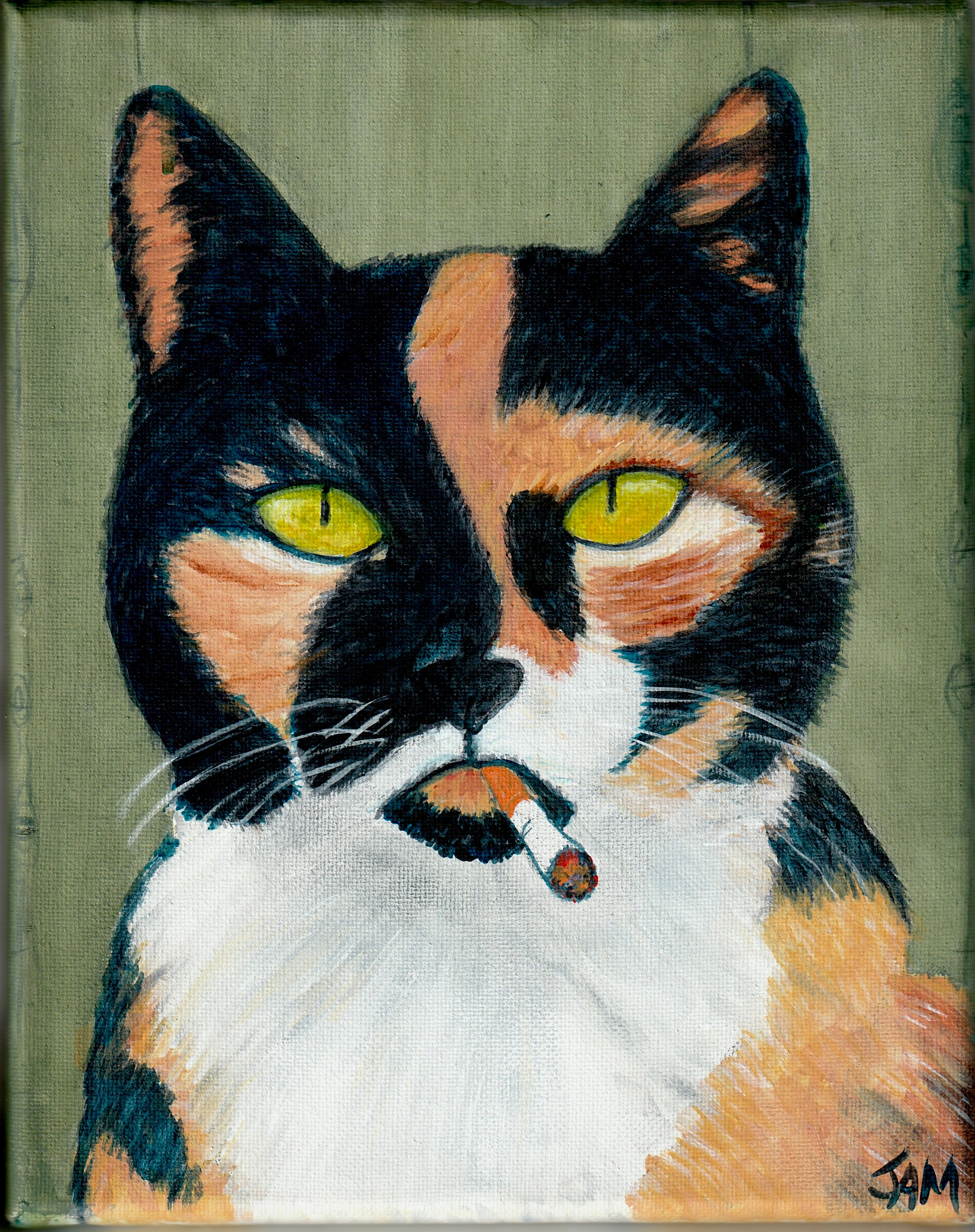 Cat Canvas Art Print, Home Office Wall Art
