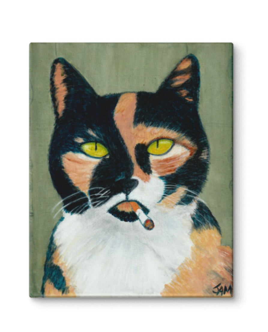 Cat Canvas Art Print, Home Office Wall Art