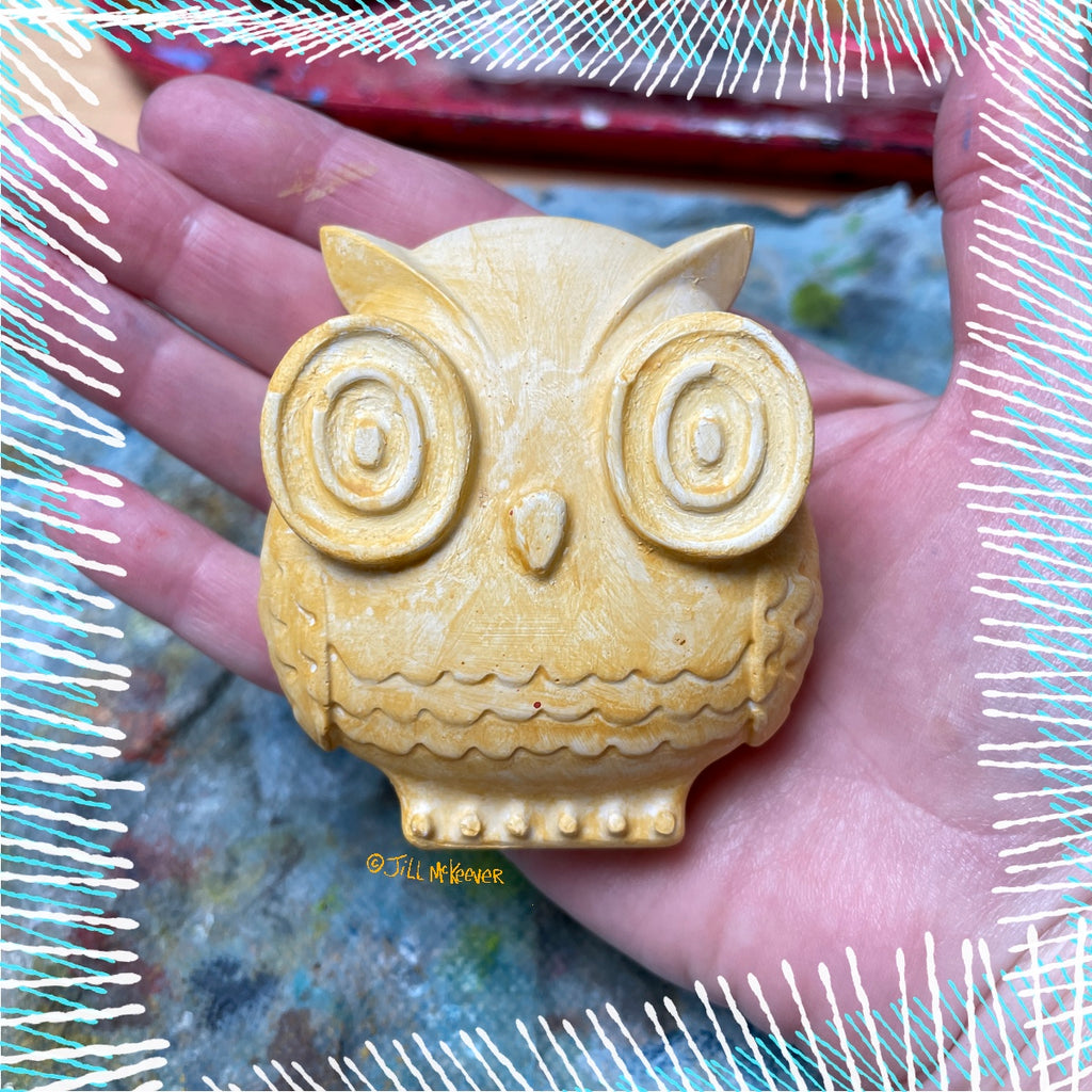 SLAPHAPPY PAINTING - Plaster Owl Set of 3, Wall Decor