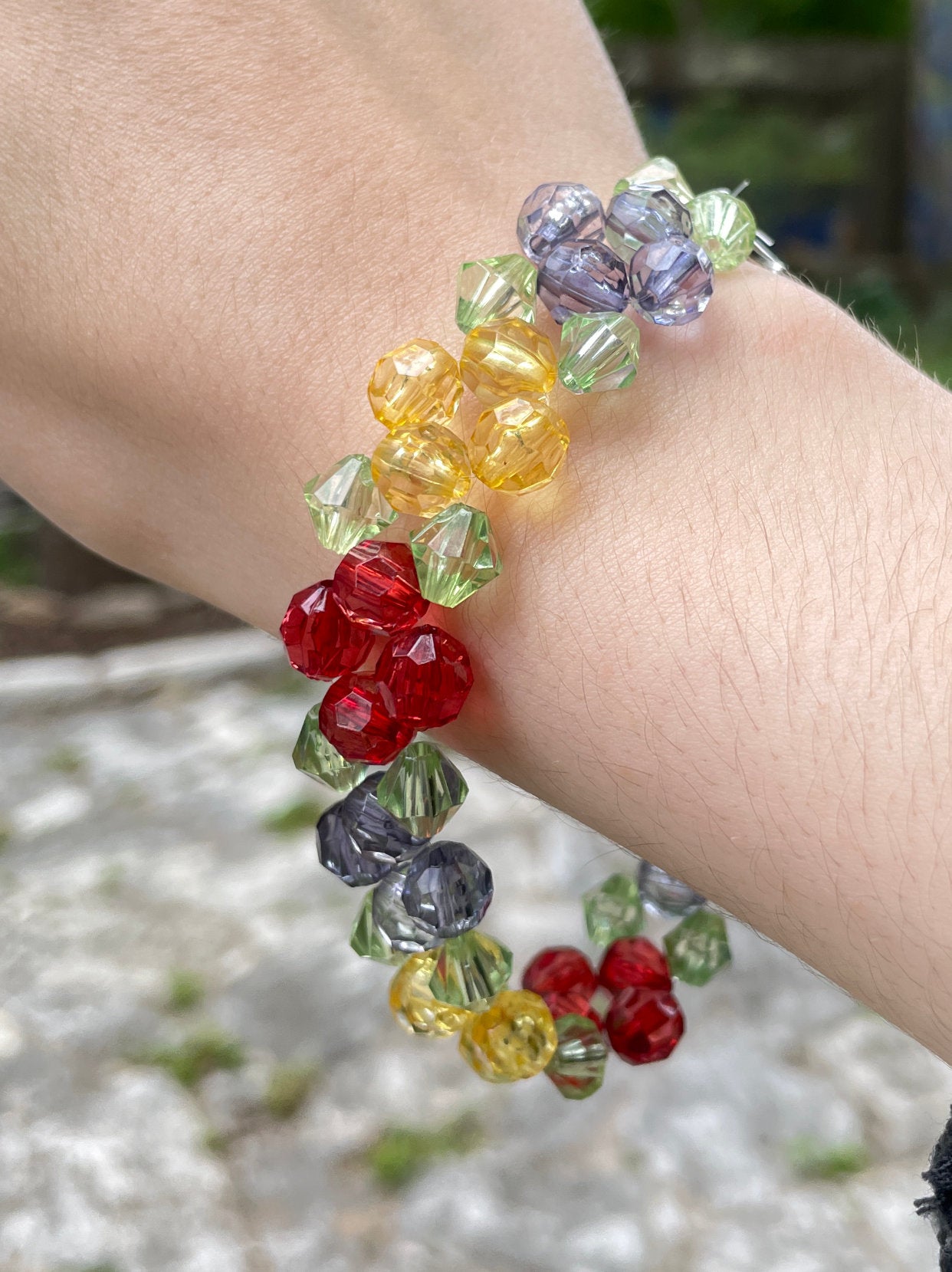 Tri-color Flower Bracelet, XXL