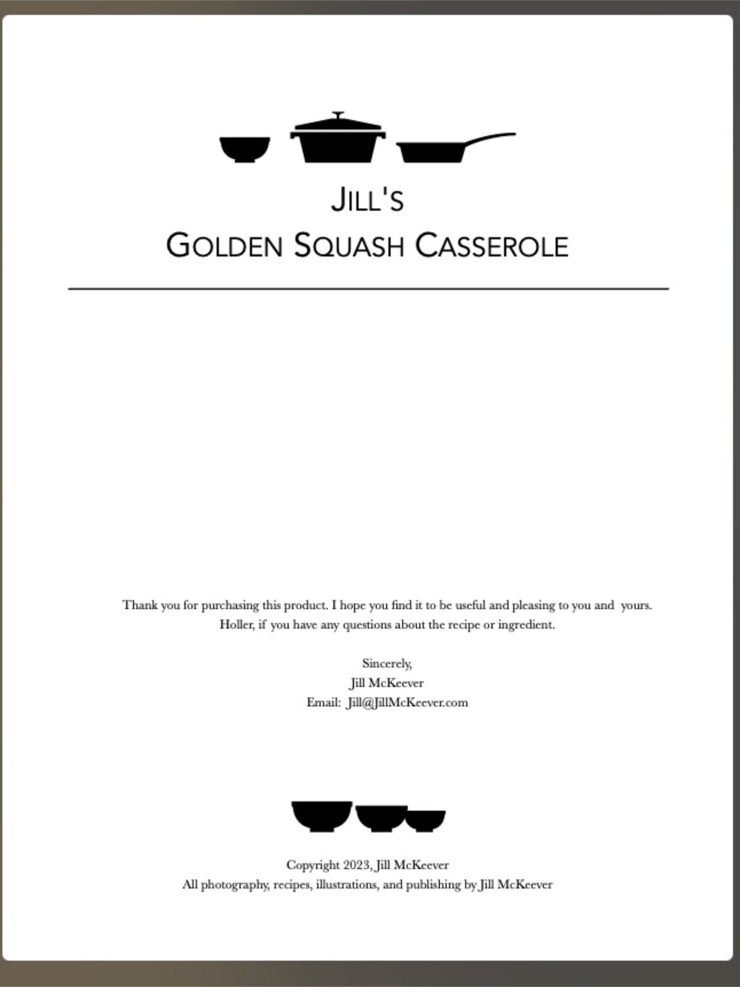 Jill's Golden Squash Casserole Recipe with Patron Support