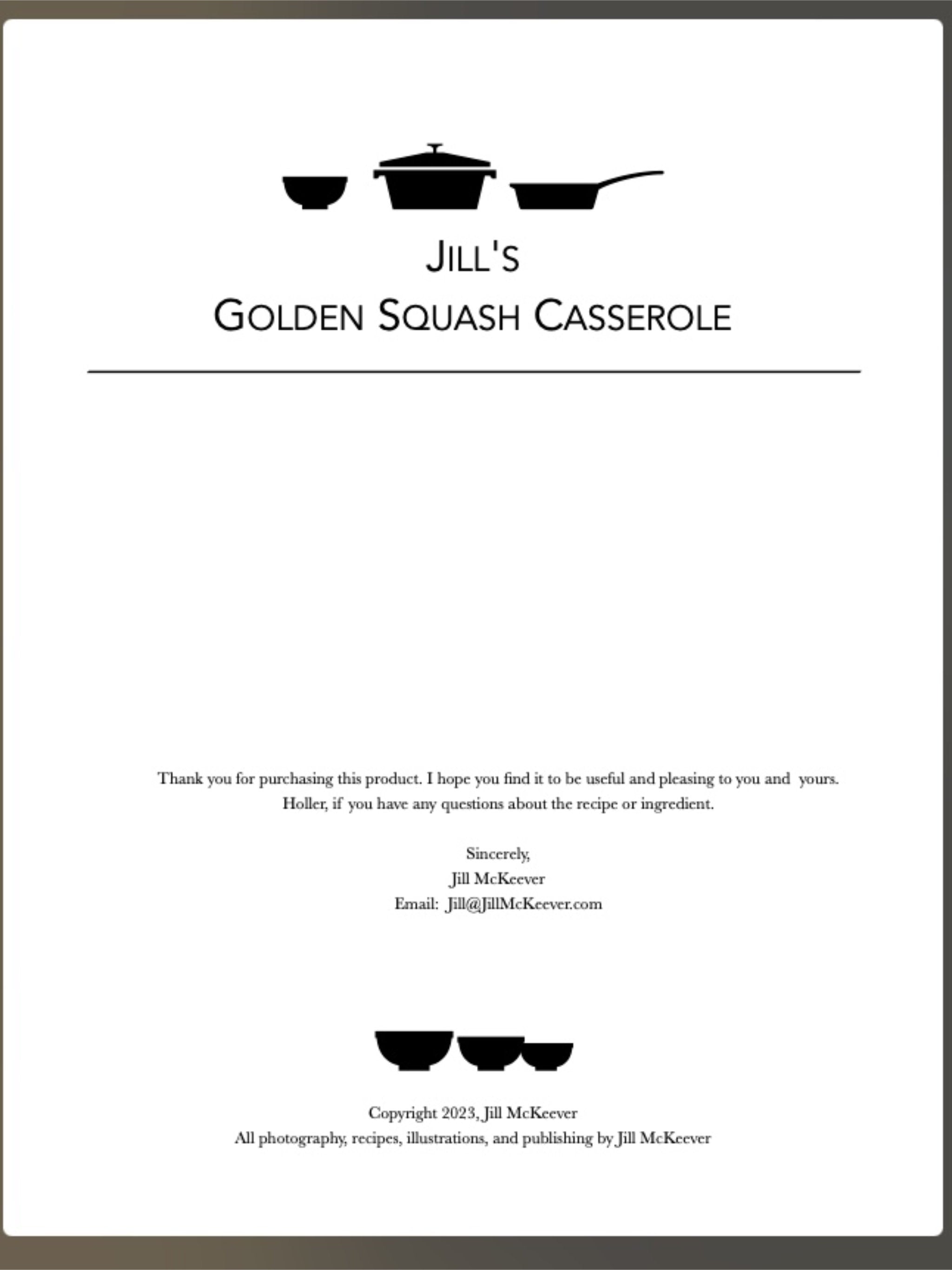 Jill's Golden Squash Casserole